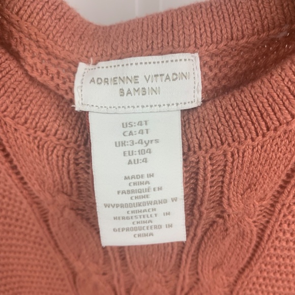 Girls Pink, cottagecore cable knit sweater dress, bow accent, boho balletcore - Picture 7 of 13